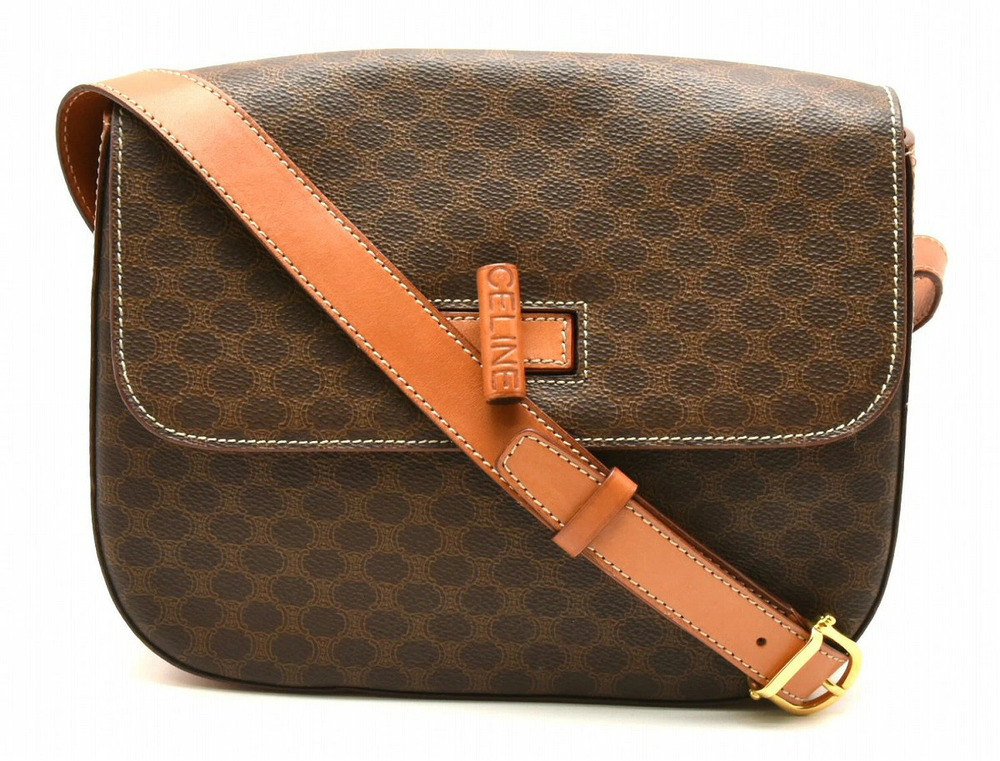 Celine Macadam shoulder bag leather brown